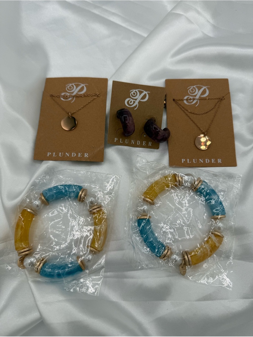 Plunder 5 Piece Lot Bracelets Necklaces Earrings Elegance